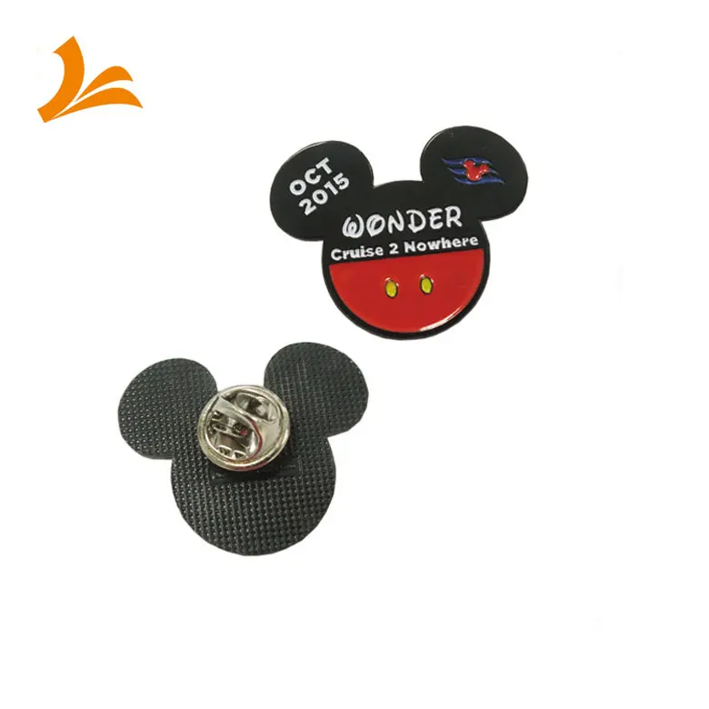 Wholesale customized bulk cheap head shape dyed black metal lapel pin