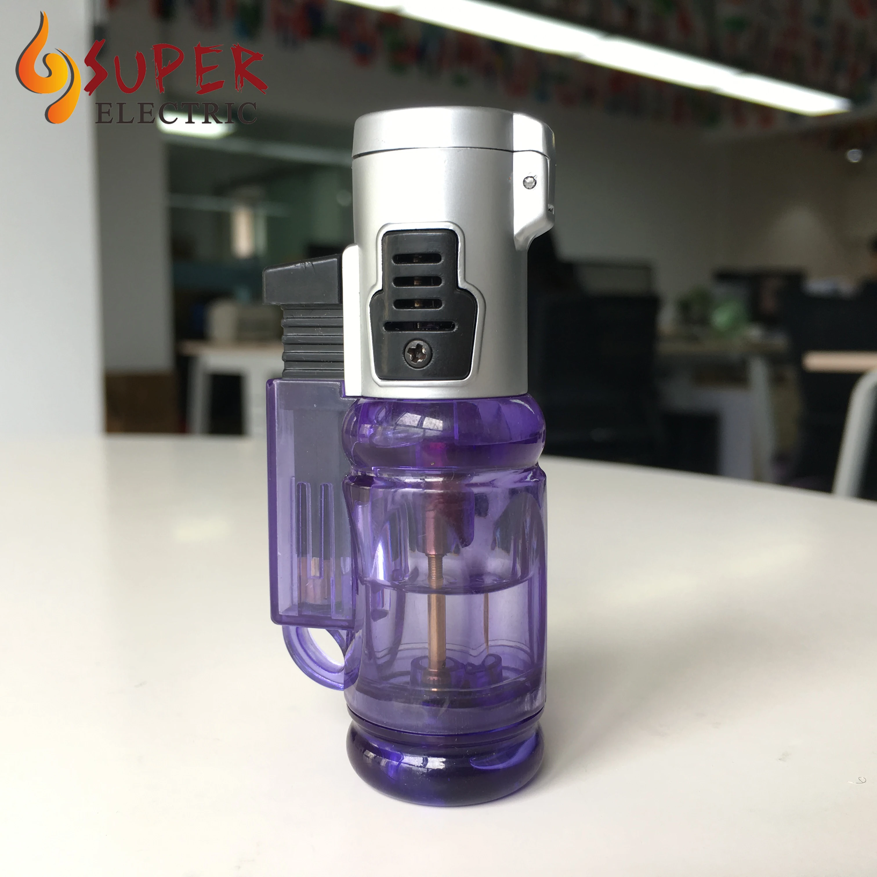 Jet Flame Torch Fire Lighter Gas Butane Refillable Multipurpose for BBQ Barbecue Grill Stove Black(Sold Without Gas)