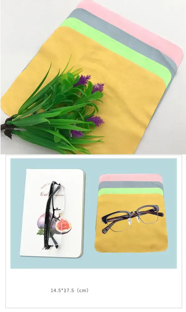 Wholesale good quality Suede fabric sunglasses lens cleaner microfiber eye glasses cleaning cloth