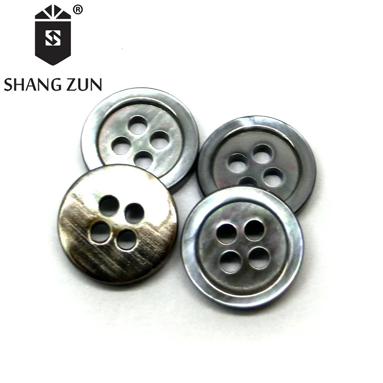 
Manufacturers stock natural black mother of pearl shell four holes button high-grade suit shirt cardigan shell button 