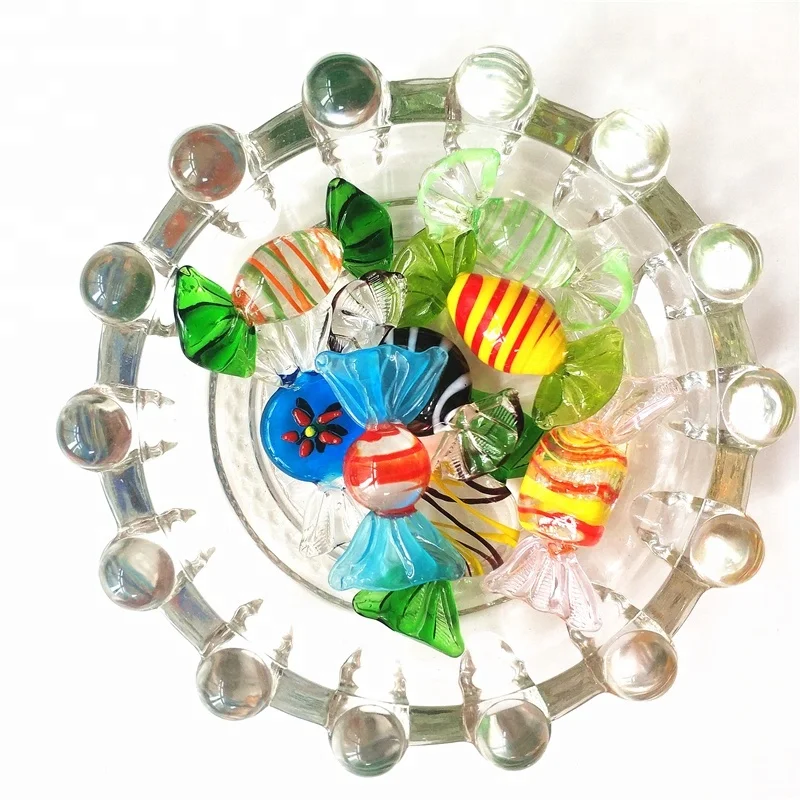 5cm Decorative colorful glass handmade candy