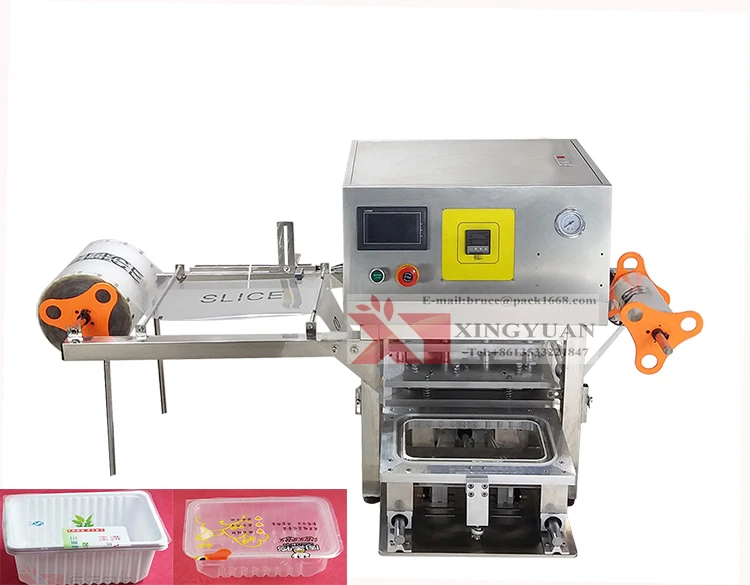 New design desktop type tofu box fresh meat tray sealing machine/food container sealer machine