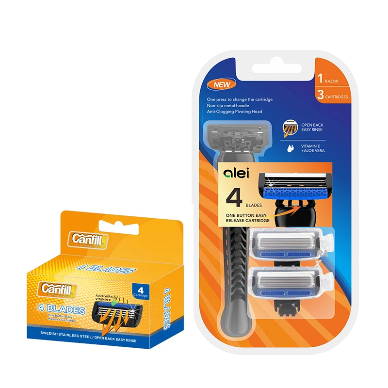 4 Blades Men Blades Cartridge System Razor