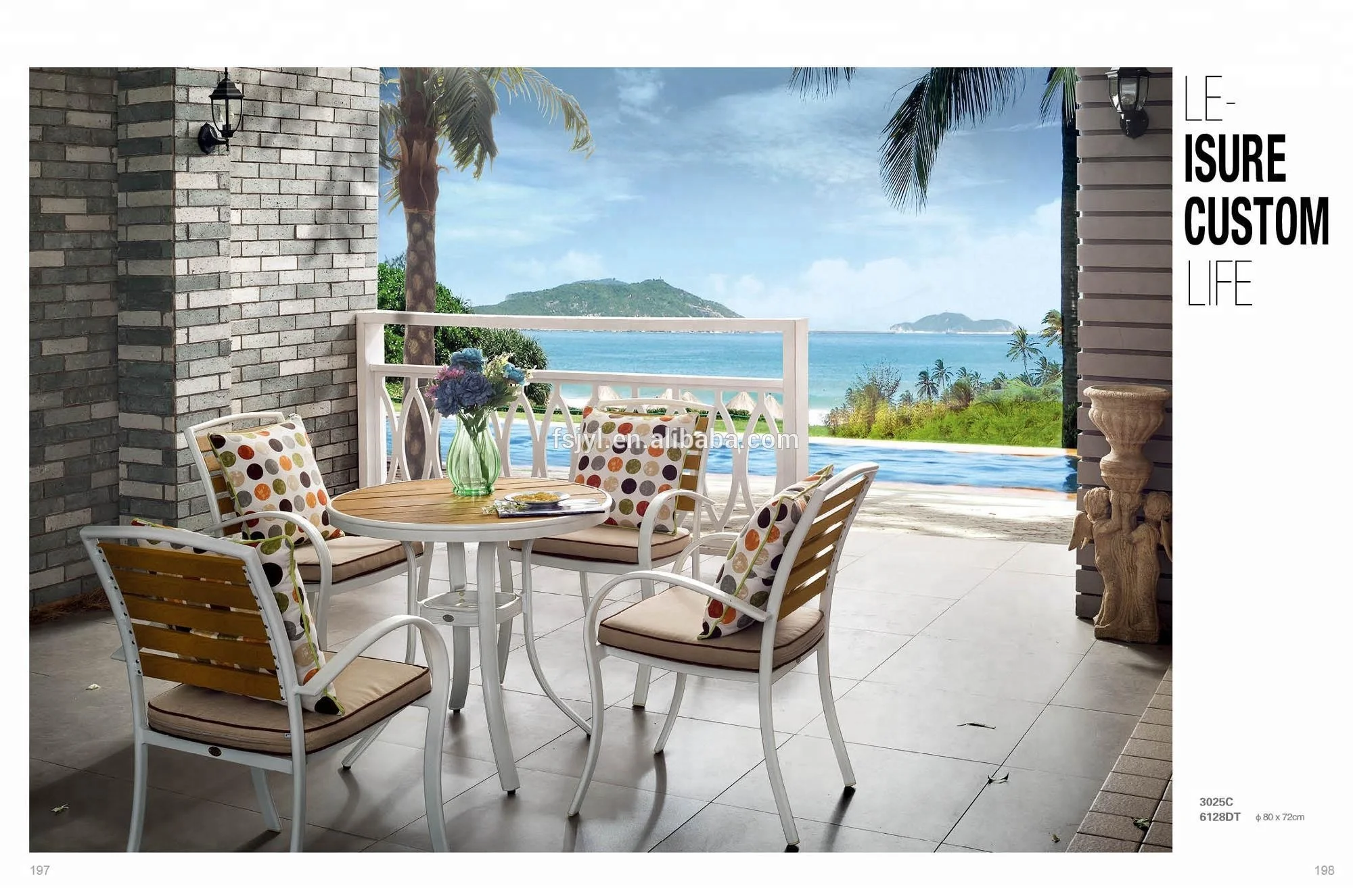 low price aluminum wpc  outdoor chair plastic wood teak garden chair