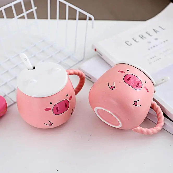 Creative children cartoon matte cute Ceramic coffee milk pig mug