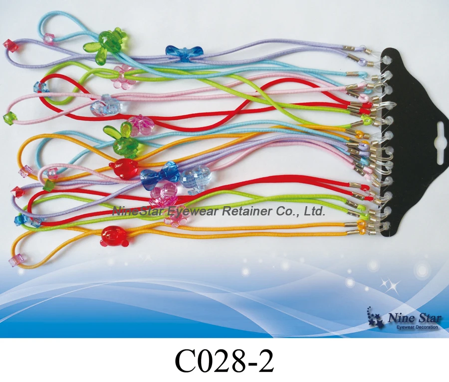 Colorful Cartoon Adjuster Safety Kids Eyewear Eyeglass Nylon Elastic Cord Strap Rope Retainer Holder