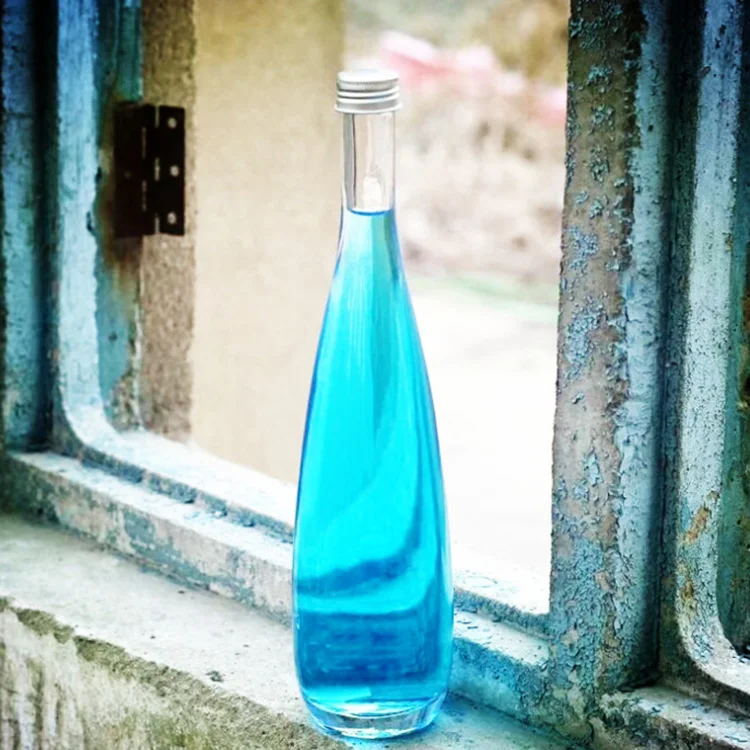 glass storage beverage bottles , clear glass juice bottle