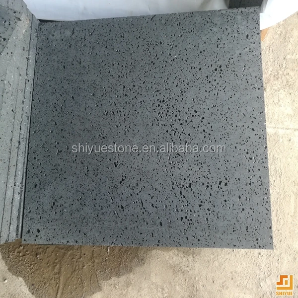 
China Hainan black lava volcanic rock stone tile price 
