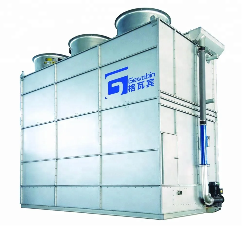cooling tower for ice cream machine  fluid circulates inside the coil evaporative  condenser