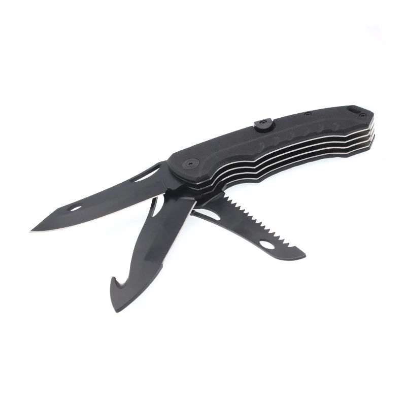 Stainless Steel Folding EDC Knife with Saw 2 Blades G10 Handle for Camping-OEM Customization Supported