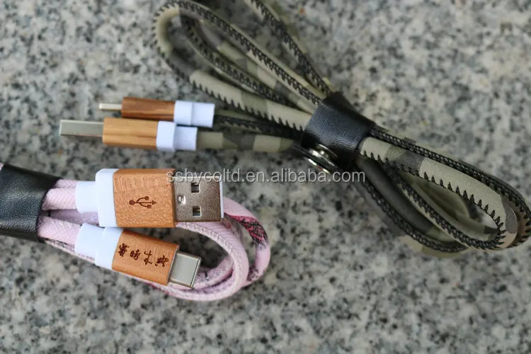 
Wholesale Wooden Micro Usb Mobile Data Cable For Phone Charging 