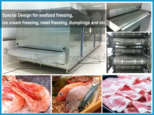 CE approved vegetable seafood quick freezing freezer tunnel and blast freezer/ ice cream instant freezing