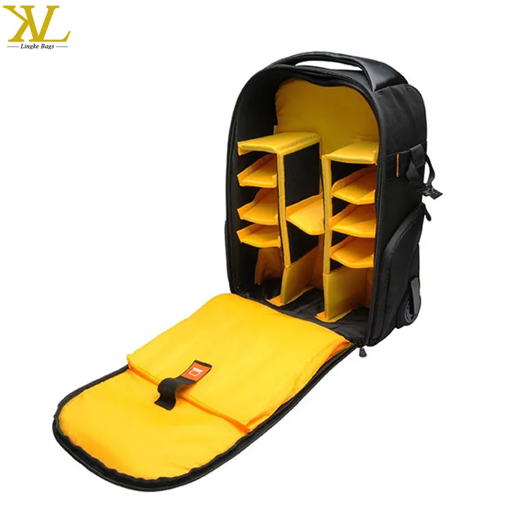 Trolley DSLR Camera Backpack Case with Wheels, Fashion Camera Bag