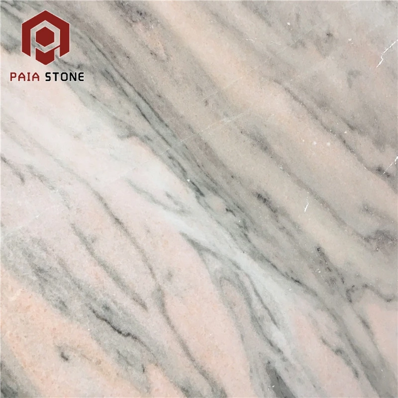 Natural Aurora Pink Stone China Marble Slab 24x24 Price