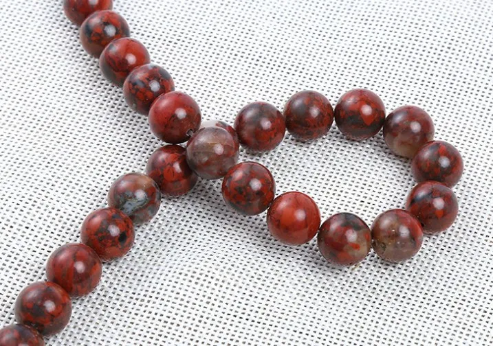 Made In China 12mm Natural Poppy Jasper Loose Stone Beads