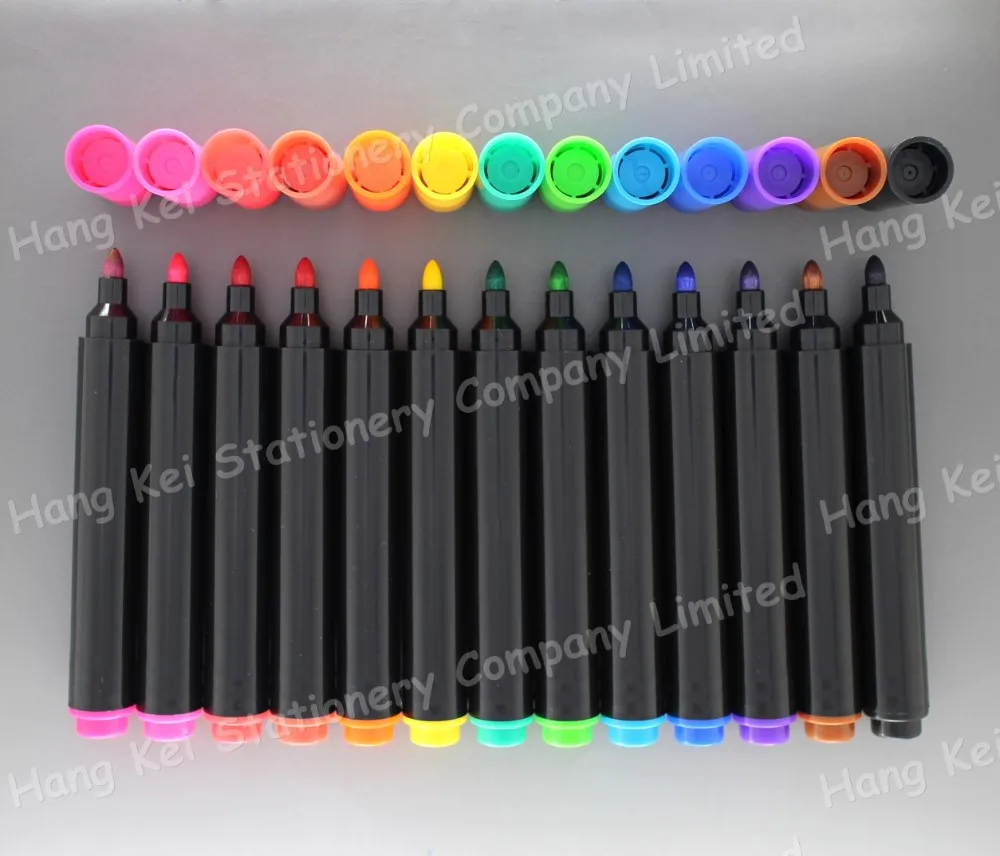 Customized Logo Printed Cheap Dry Erase Whiteboard Marker Pen Set Colored Ink