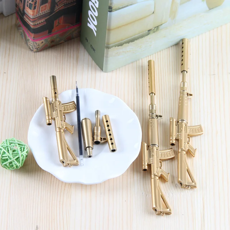 Wholesale cheap plastic cool gun shape novelty gel pen for school kids