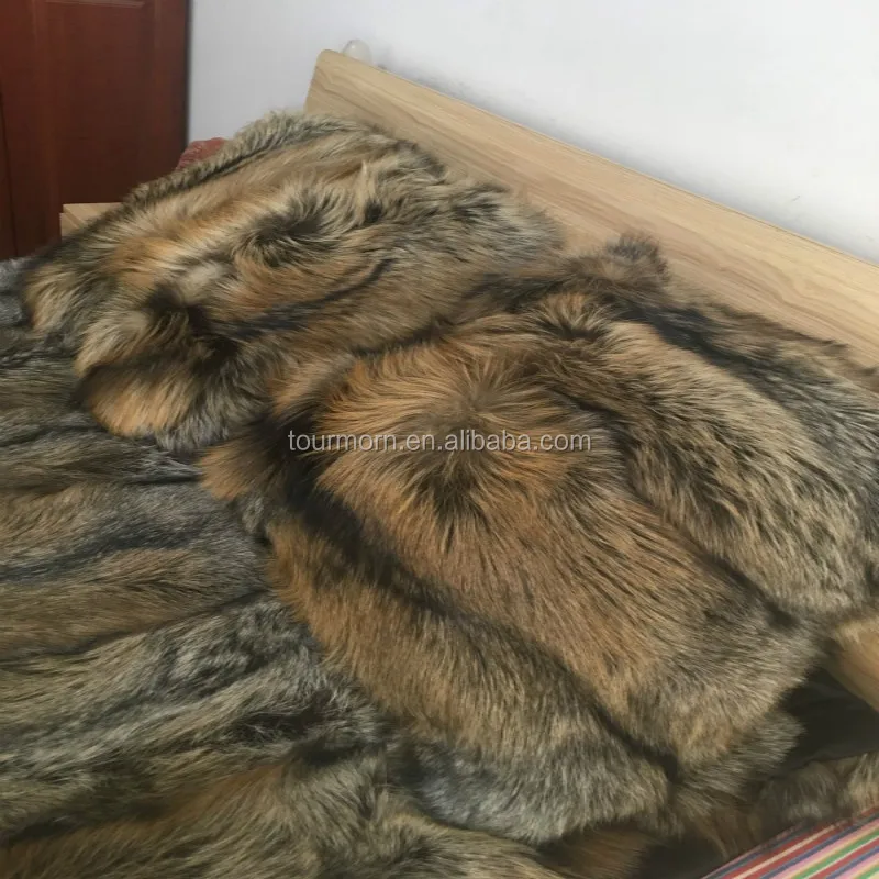 Real fur king size soft fur blanket fox fur bed sheet