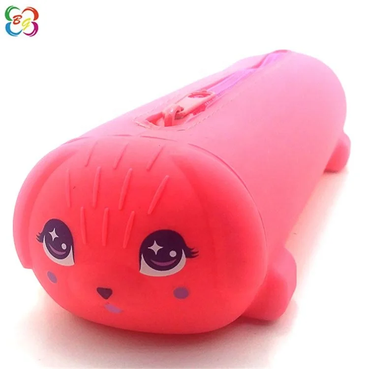 Cute Puppy Dog Student Silicone Rubber Pencil Bag/Stationary Pouch