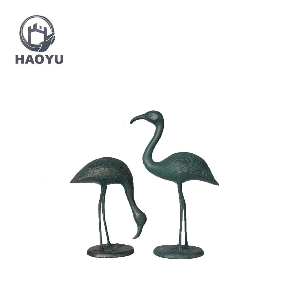 Handicraft cast aluminium metal garden decoration metal garden status garden ornament animal crane