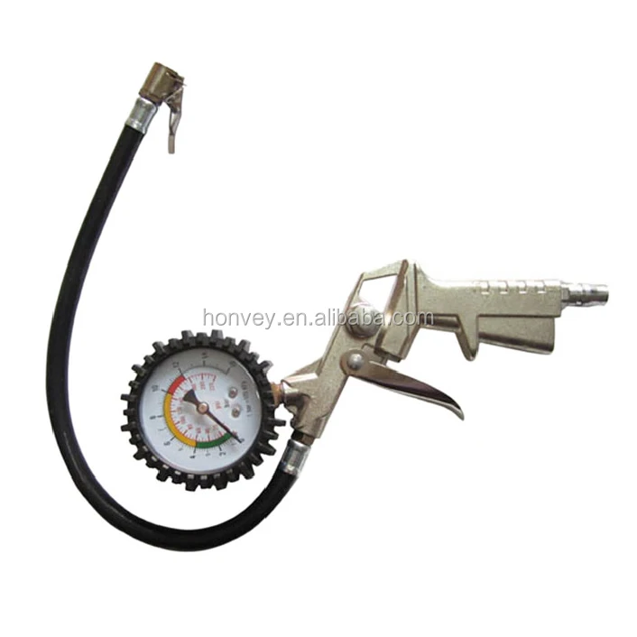 
Attractive 220PSI Auto Car Bicycle Tire Pressure Gauge Meter Air Inflator Gun Flexible Hose 