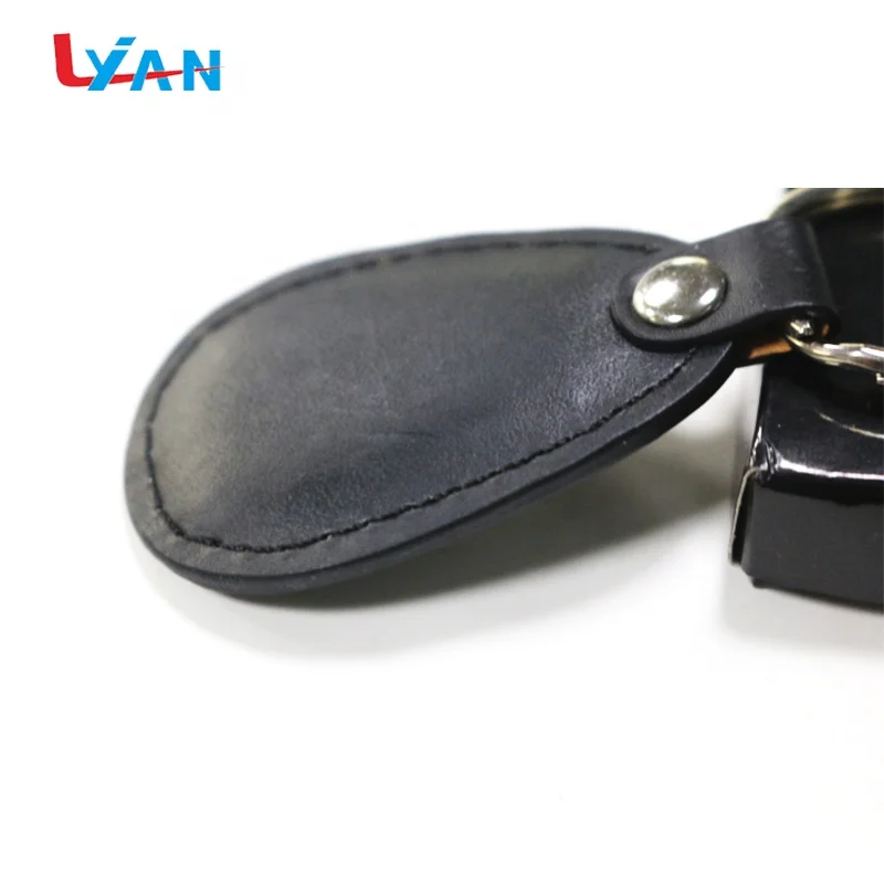 Cheapest Car logo Genuine leather keychains with metal in two parts