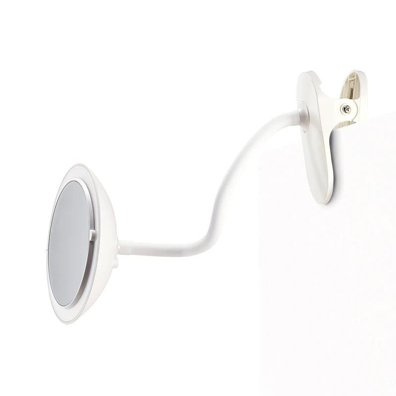Dimmable Flexible Neck Plastic Makeup Mirror Clip On Dressing Table, Computer Tables And Headboard