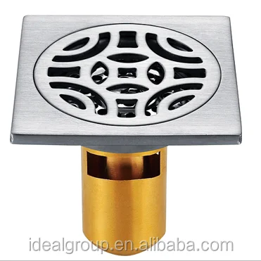 high quality shower square shape 304  trap drain cover stainless steel floor drain
