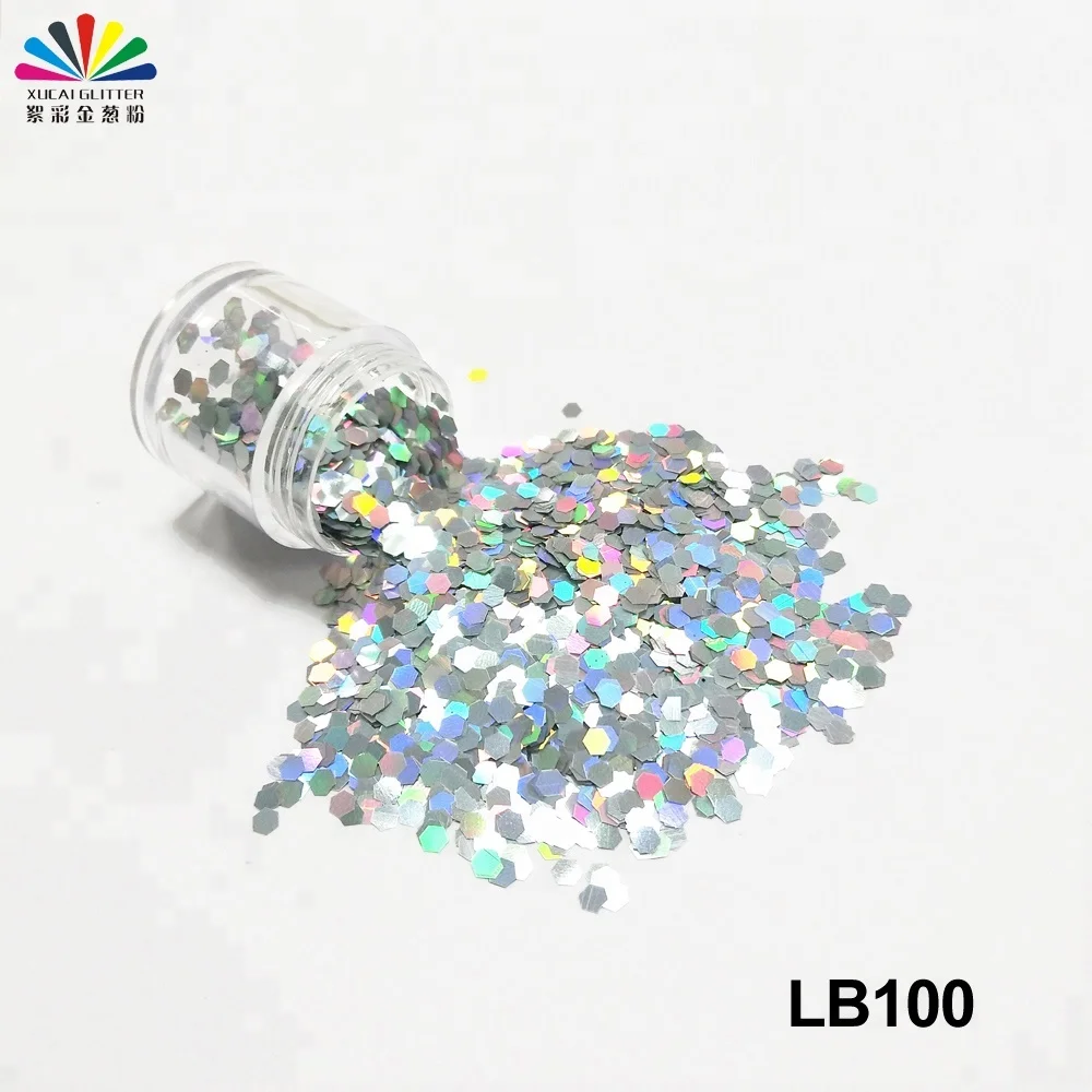 2021 new chunky polyester holographic Solvent resistant glitter powder for nail arts and cosmetic decoration