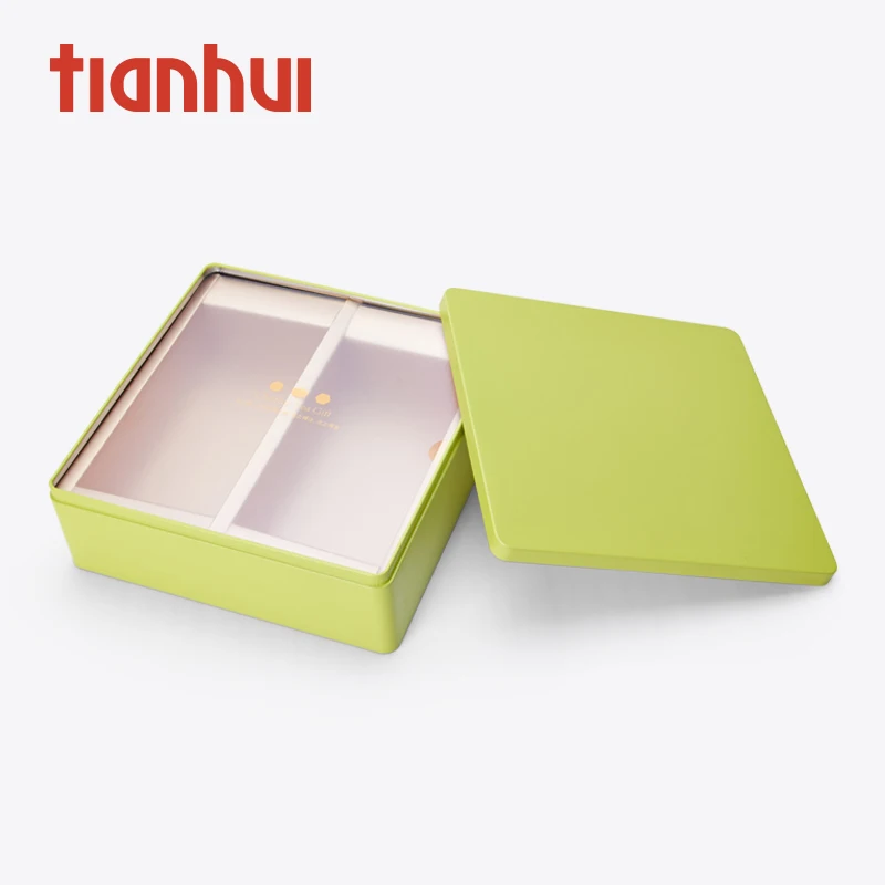 
Rose Gold Square Metal Tin Cake Box with Custom Logo 
