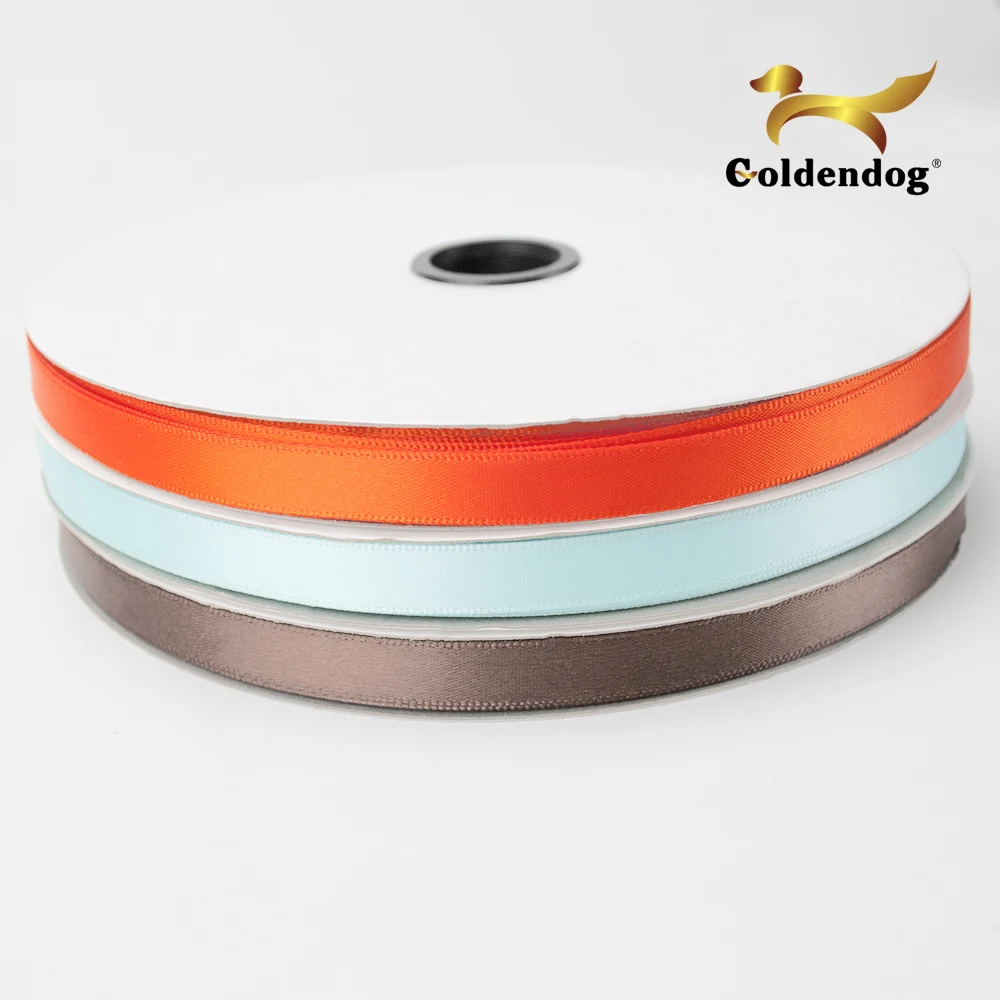 Hot sale factory double faced 100% polyester 196 colors 6mm satin ribbon