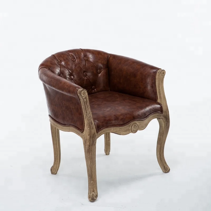 Cheap Living Room Armchair Antique Accent Wooden Modern Restaurant Corner Tufted Sofa Chair