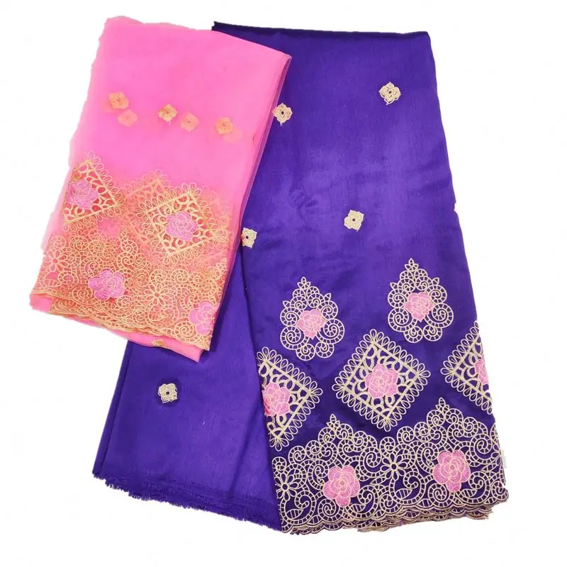 
New design multicolor african nigerian embroidery george lace fabric for blouse embroidery george wrapper 7yards/piece 