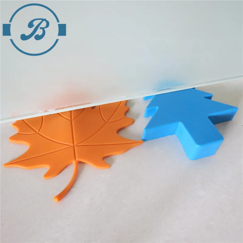 Novelty Autumn Maple Leaf Shaped Silicone Rubber Door Stopper