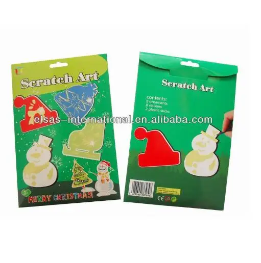 Wonderful animated christmas craft prepaid cartoon rainbow scratch board art books