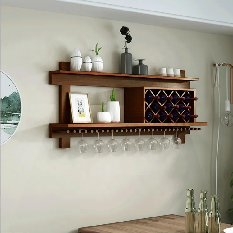 
Custom wall mounted wine rack wood, wine holder rack, decorative wall wine racks 