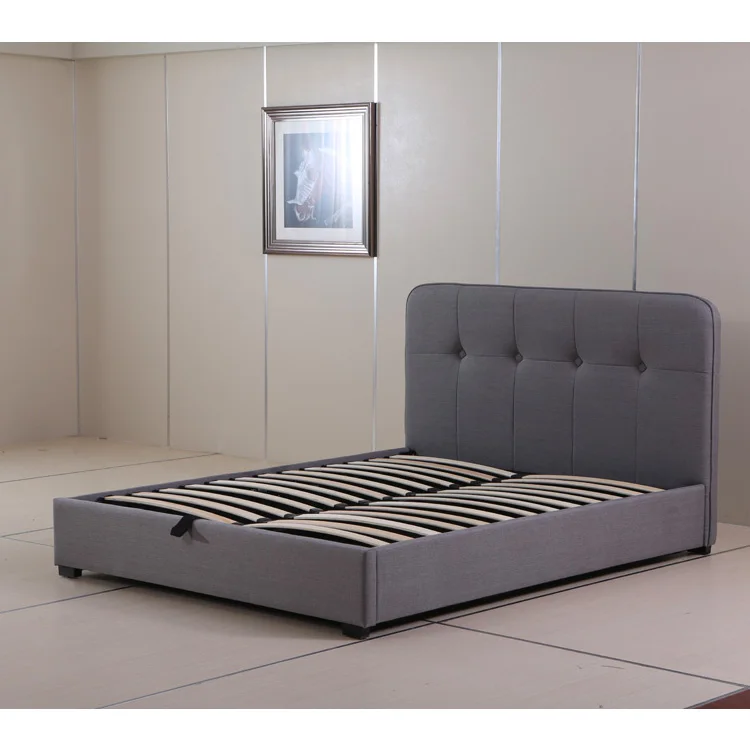 
hydraulic lift up fabric storage modern soft bed 
