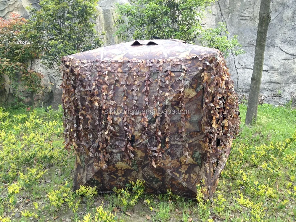 3D Camo Leafey Trim Around All Windows Hunting Tent