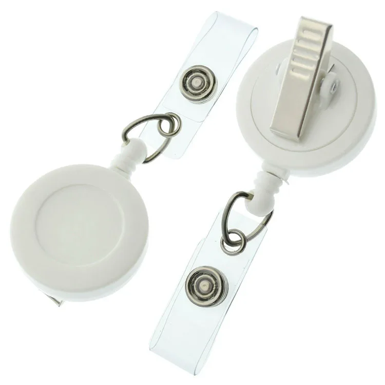 Белая катушка для значков йо-йо с зажимом крокодил