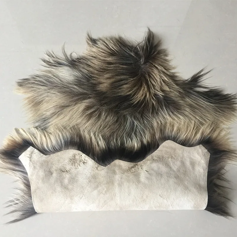 100% natural color goat skin goat fur rug made in china