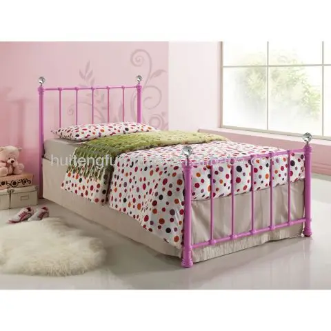 2022 Hot sale morden Metal Bed Frame single European style iron bed with crystal room furniture