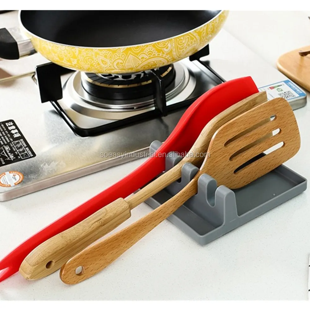 Wholesale Cooking Utensil Shelf Stand Pad Silicone Spoon Ladle Holder