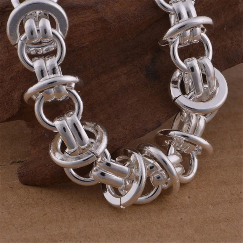 alibaba china plated pure 925 solid silver bracelet men