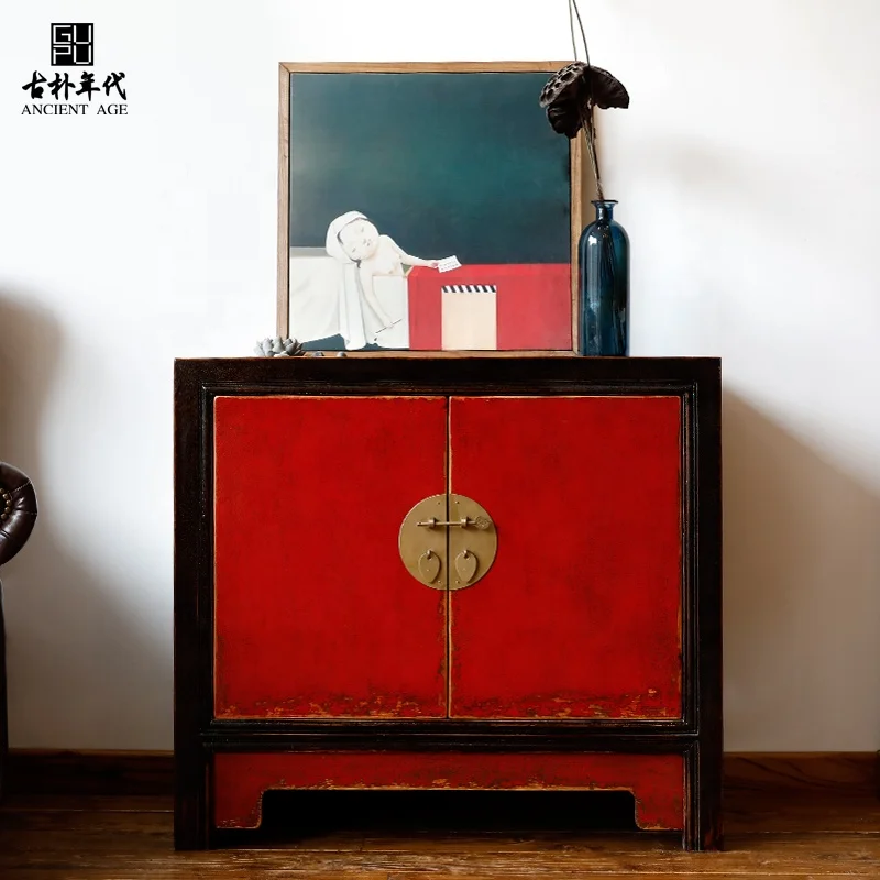  Wooden work Distressed vintage paint Chinese multi-national storage multi-functional shoe