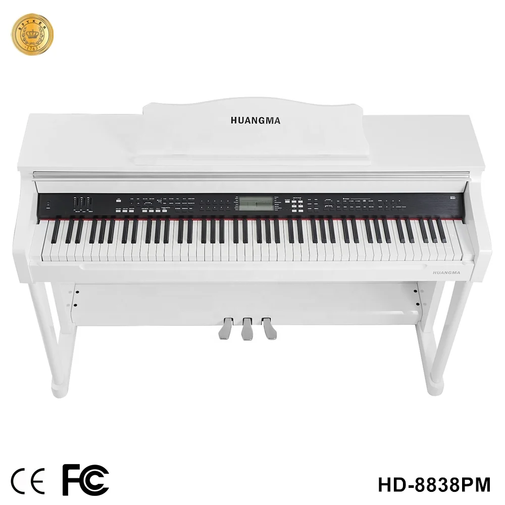 88 Keys Bluetooth Function White Polish Upright Digital Piano
