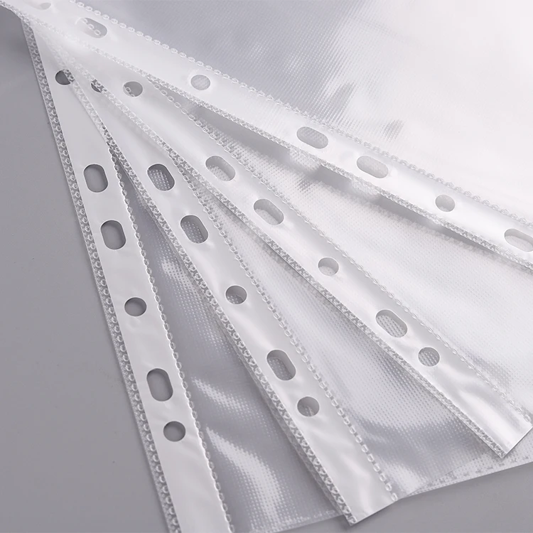 Customized Design A4 Waterproof File Folder PP Document Storage Bag Transparent 11 Holes Sheet Protectors