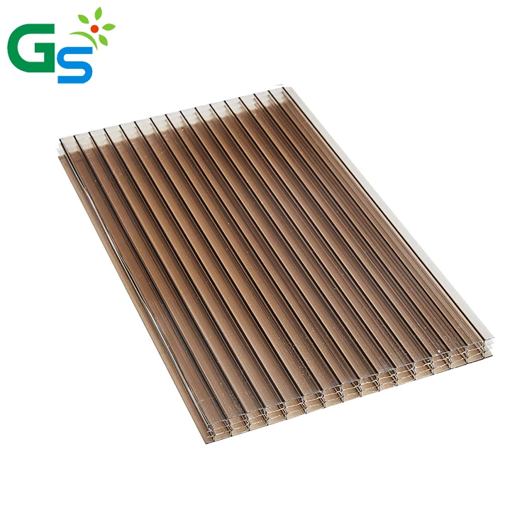 Blue Color 16mm Multiwall Layer Four Wall Polycarbonate Hollow Sheet For Carport