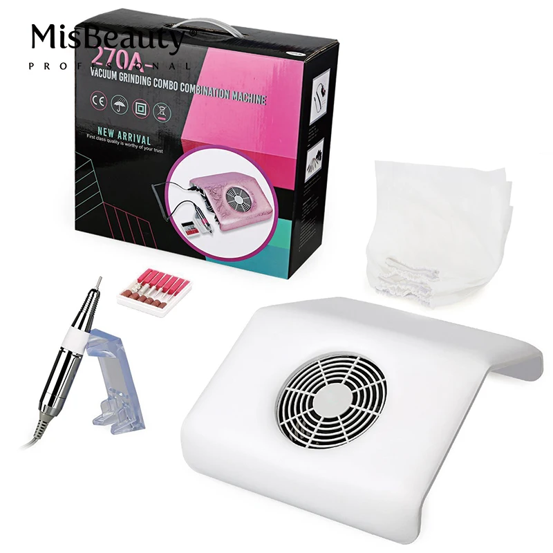 High quality Electric Nail Drill Machine and powerfull Nail dust collector All-in-one (Black) 2 in 1 dust collector for grinder