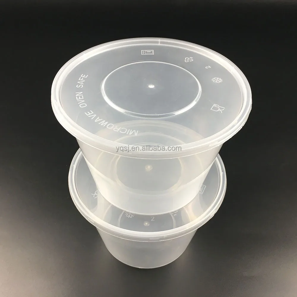 disposable plastic 1750ml / 60oz microwave food / fruit / pasta containers with company names in lids