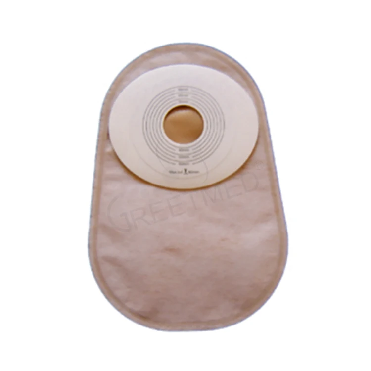 Greetmed EOS 3 Years Class II Colostomy Bag with Clip China Disposable PVC 57 Mm 70 Mm Size Single Use Two Piece One Piece CE